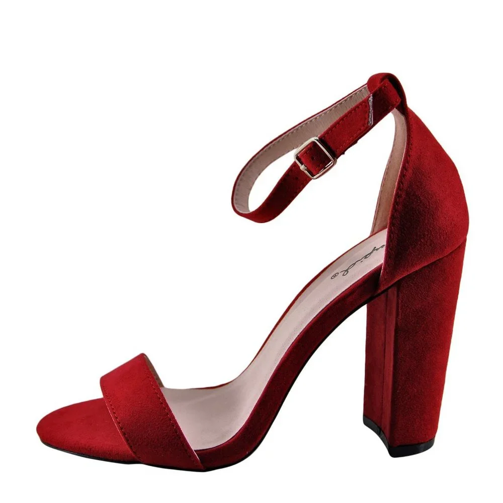 Red Block Heels - Picture 3 of 4